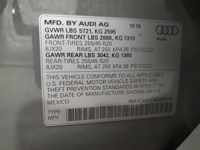 2019 AUDI SQ5 PRESTI WA1C4AFYXK2002747