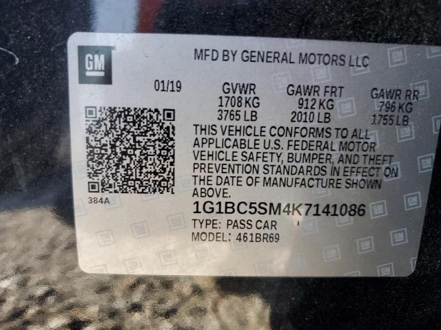 2019 CHEVROLET CRUZE LS 1G1BC5SM4K7141086
