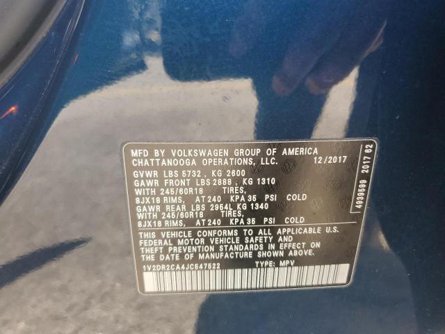 2018 VOLKSWAGEN ATLAS SE 1V2DR2CA4JC547522
