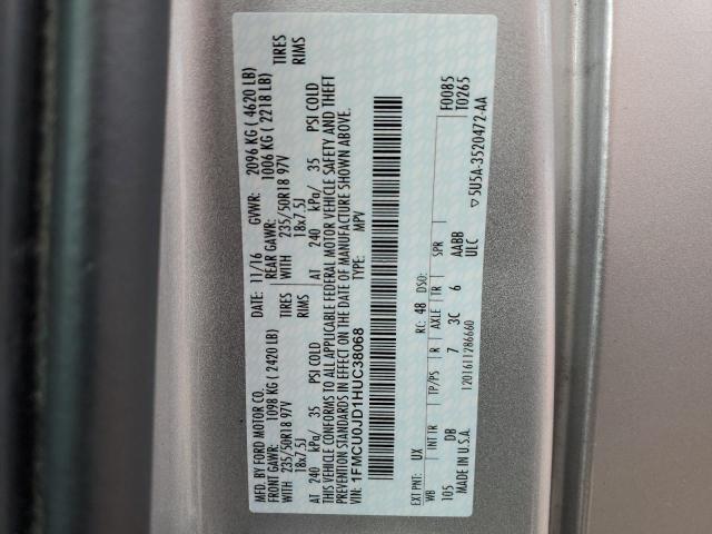 2017 FORD ESCAPE TIT - 1FMCU0JD1HUC38068