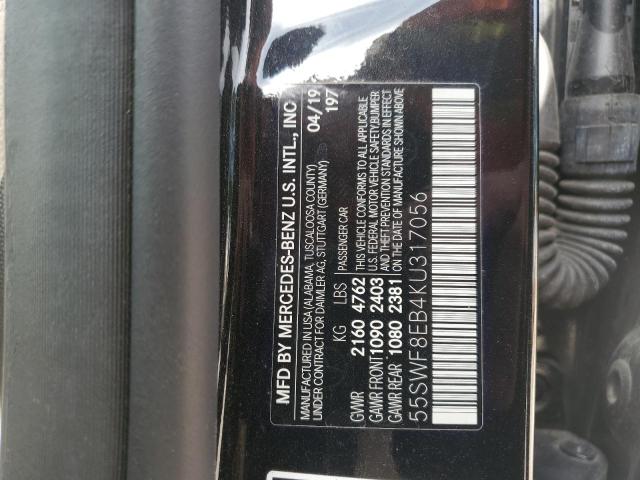 2019 MERCEDES-BENZ C 300 4MAT 55SWF8EB4KU317056