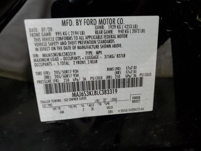 2020 FORD ECOSPORT T MAJ6S3KL8LC383319