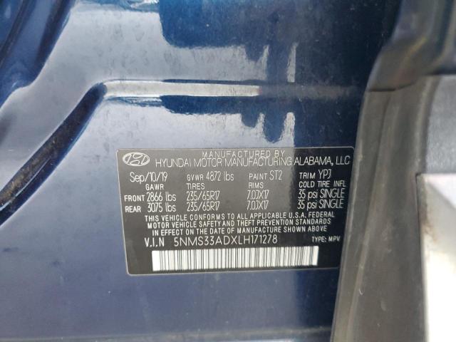 2020 HYUNDAI SANTA FE SEL 5NMS33ADXLH171278