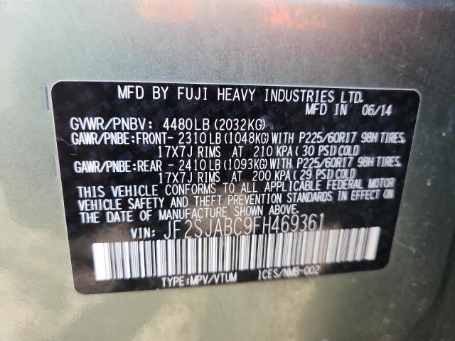 2015 SUBARU FORESTER 2 - JF2SJABC9FH469361