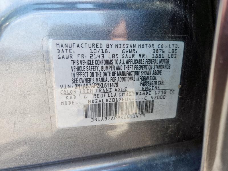 2019 NISSAN SENTRA SV 3N1AB7AP2KL611479
