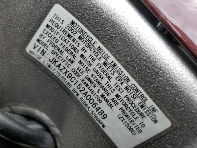 2002 KAWASAKI ZX1200 C JKAZX9C152A006489