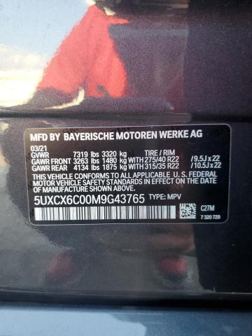 2021 BMW X7 M50I 5UXCX6C00M9G43765