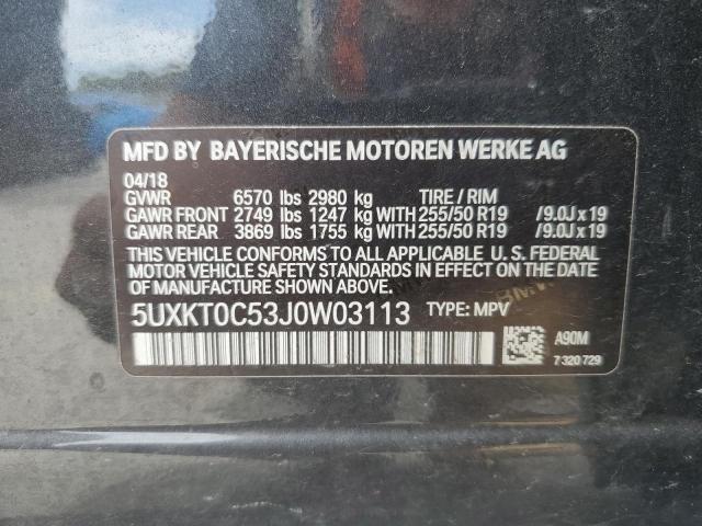 2018 BMW X5 XDR40E 5UXKT0C53J0W03113