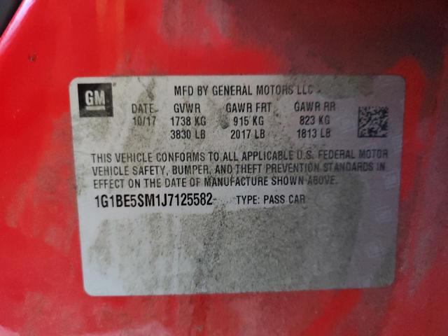 2018 CHEVROLET CRUZE LT 1G1BE5SM1J7125582