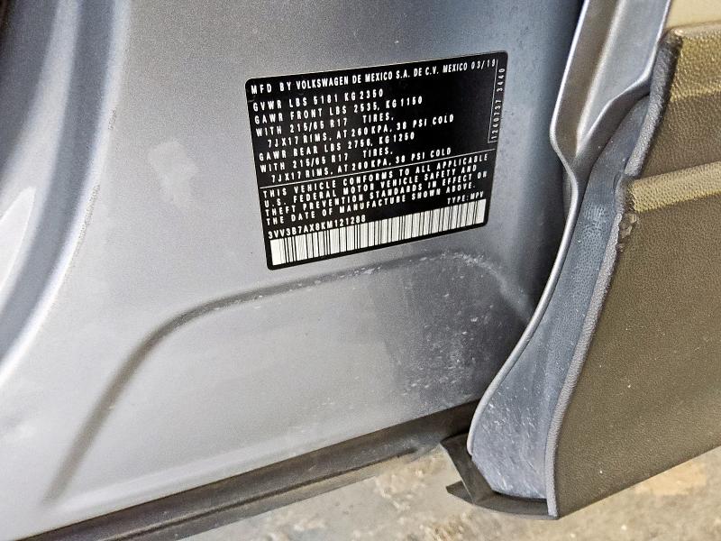 2019 VOLKSWAGEN TIGUAN SE 3VV3B7AX8KM121288