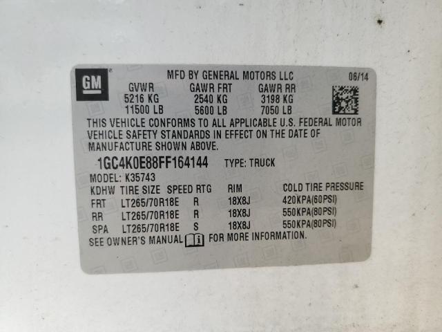 2015 CHEVROLET SILVERADO 1GC4K0E88FF164144