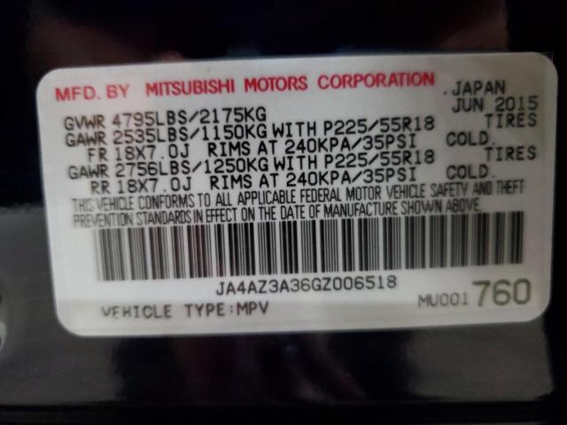 2016 MITSUBISHI OUTLANDER JA4AZ3A36GZ006518