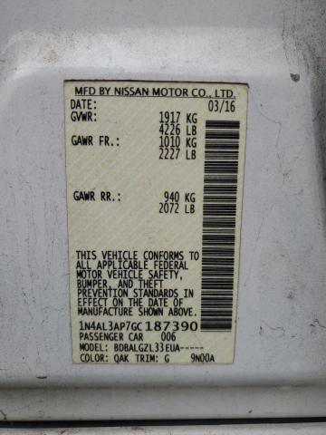 2016 NISSAN ALTIMA 2.5 1N4AL3AP7GC187390