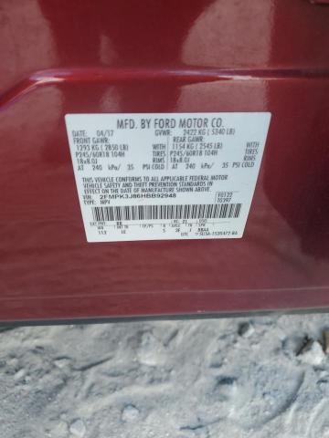 2017 FORD EDGE SEL 2FMPK3J86HBB92948