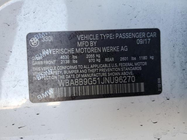 2018 BMW 330 I WBA8B9G51JNU96270