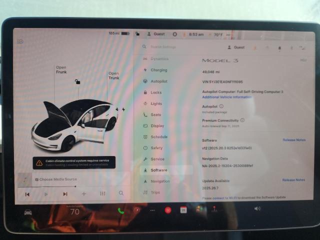 2022 TESLA MODEL 3 5YJ3E1EA0NF111095
