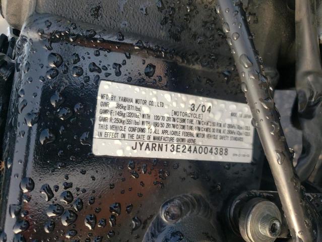2004 YAMAHA YZFR1 JYARN13E24A004388