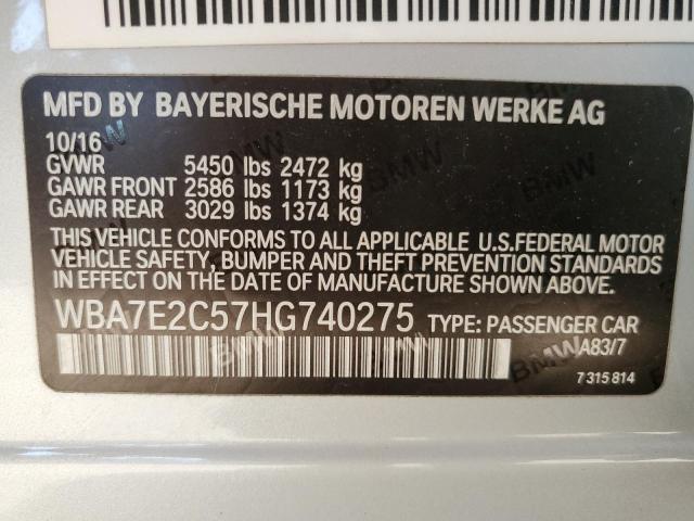 2017 BMW 740 I WBA7E2C57HG740275