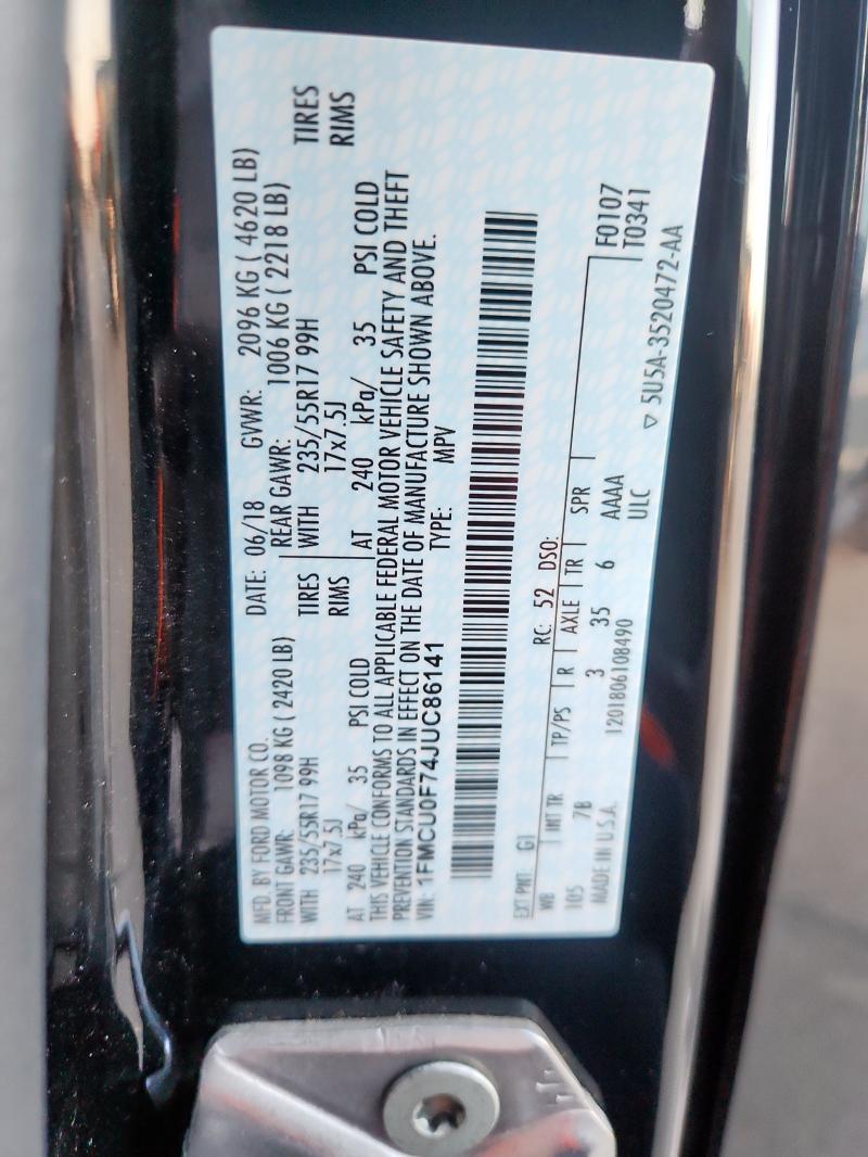 2018 FORD ESCAPE S - 1FMCU0F74JUC86141