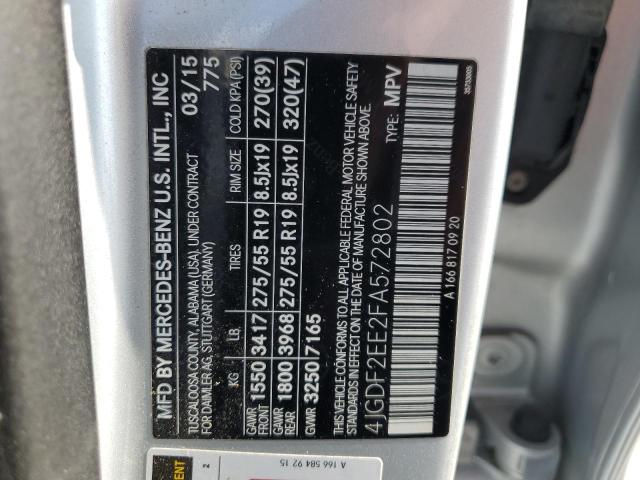 2015 MERCEDES-BENZ GL 350 BLU 4JGDF2EE2FA572802