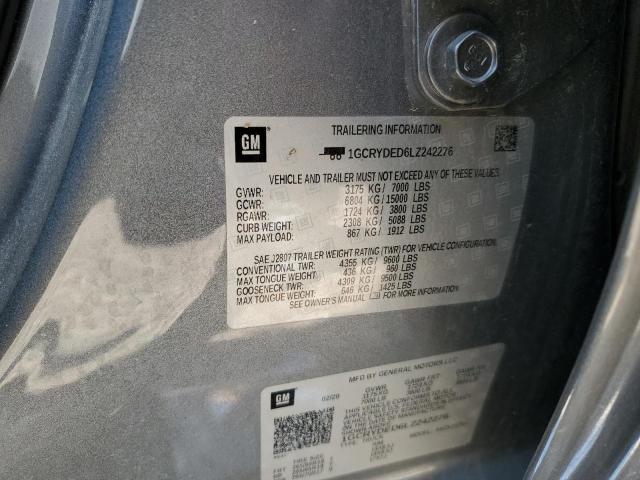 2020 CHEVROLET SILVERADO K1500 LT 1GCRYDED6LZ242276