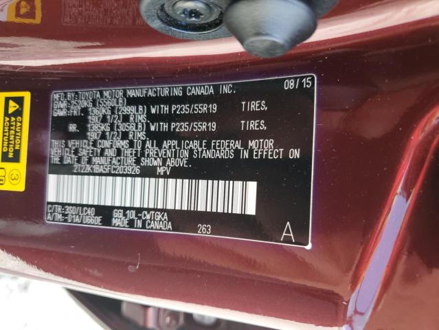 2015 LEXUS RX 350 2T2ZK1BA5FC203926