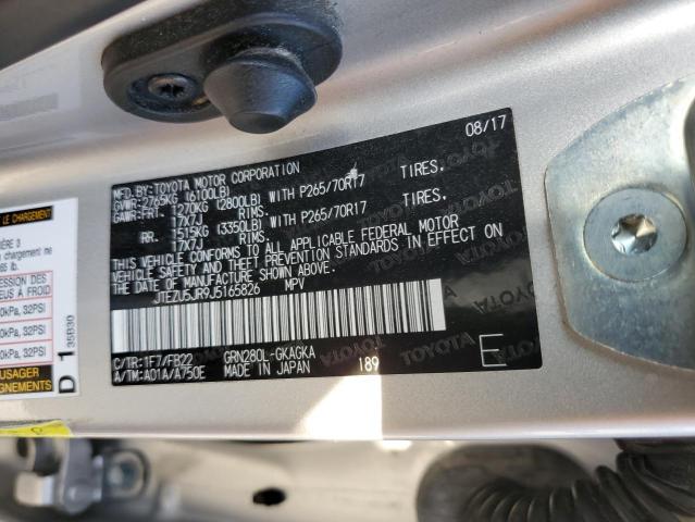 2018 TOYOTA 4RUNNER SR5 JTEZU5JR9J5165826