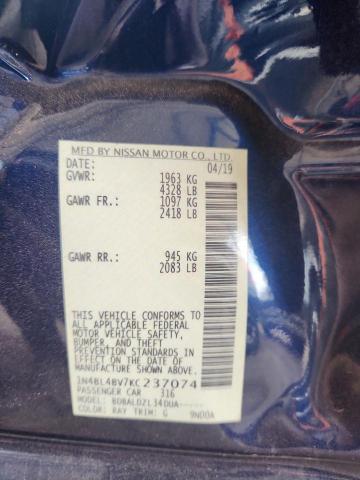 2019 NISSAN ALTIMA S 1N4BL4BV7KC237074