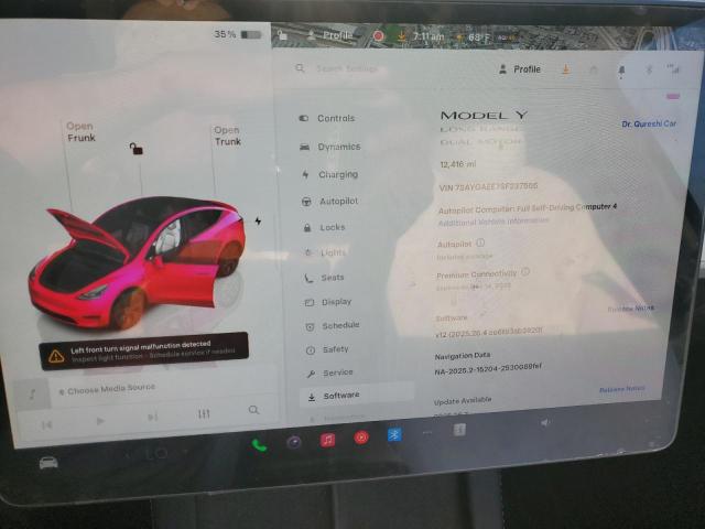 2025 TESLA MODEL Y 7SAYGAEE7SF237505