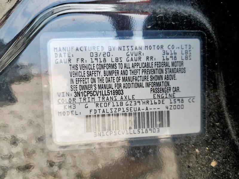2020 NISSAN KICKS SV 3N1CP5CV1LL518903