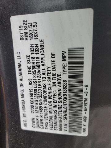 2019 HONDA ODYSSEY EX 5FNRL6H7XKB136238