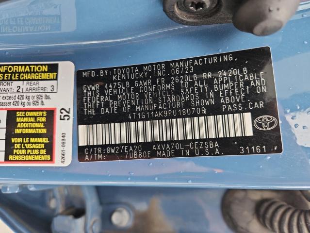 2023 TOYOTA CAMRY SE N 4T1G11AK9PU180708