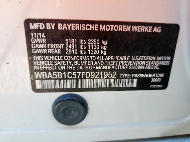 2015 BMW 535 I WBA5B1C57FD921952