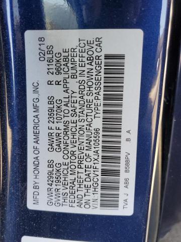 2018 HONDA ACCORD LX 1HGCV1F1XJA105596