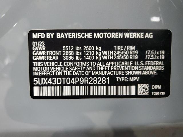 2023 BMW X4 M40I 5UX43DT04P9R28281