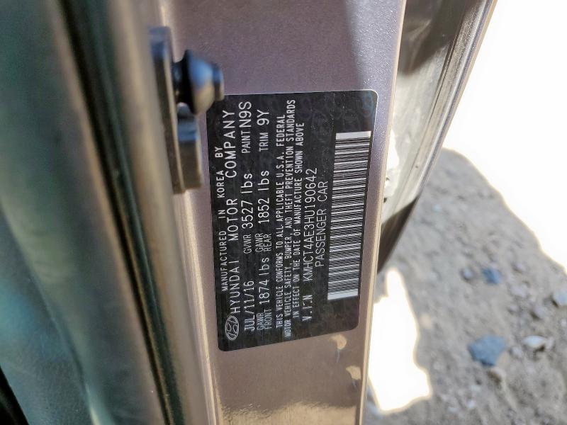2017 HYUNDAI ACCENT SE KMHCT4AE3HU190642