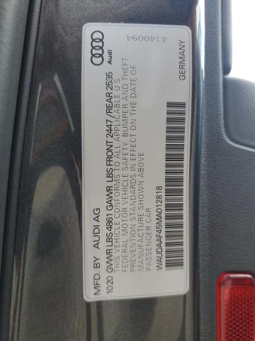 2021 AUDI A4 PREMIUM WAUDAAF45MA012818