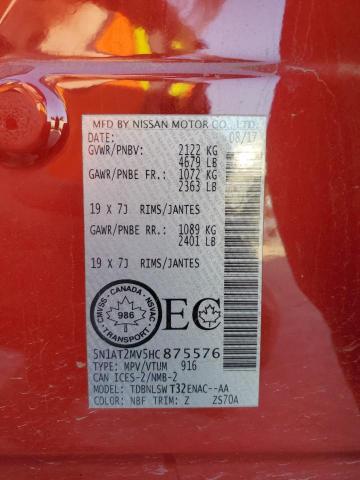 2017 NISSAN ROGUE SV - 5N1AT2MV5HC875576