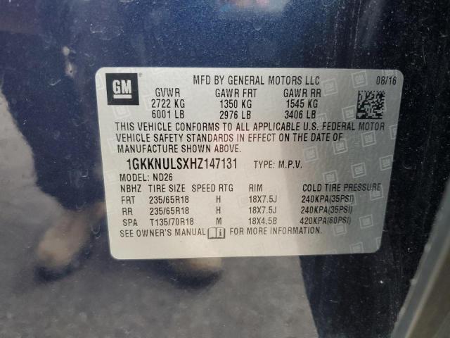 2017 GMC ACADIA SLT 1GKKNULSXHZ147131