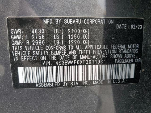 2023 SUBARU LEGACY PRE 4S3BWAF6XP3011931