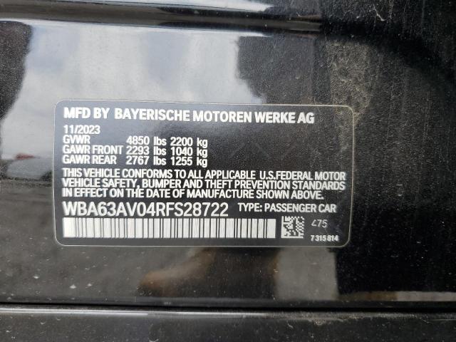 2024 BMW 430I GRAN WBA63AV04RFS28722
