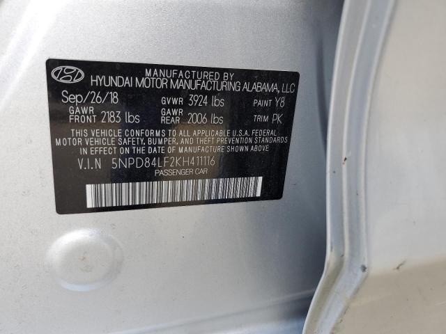 2019 HYUNDAI ELANTRA SEL 5NPD84LF2KH411116