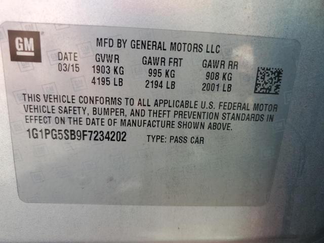 2015 CHEVROLET CRUZE LTZ 1G1PG5SB9F7234202