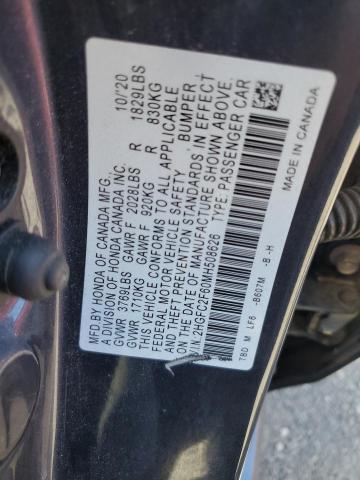 2021 HONDA CIVIC LX 2HGFC2F60MH508626