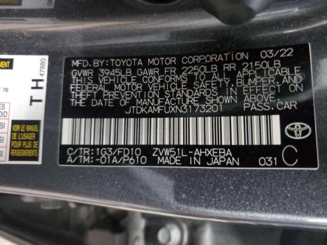 2022 TOYOTA PRIUS NIGH JTDKAMFUXN3173201