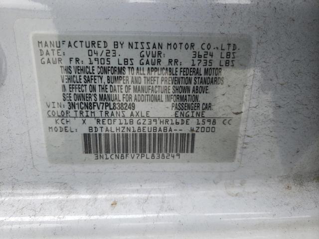 2023 NISSAN VERSA SR 3N1CN8FV7PL838249