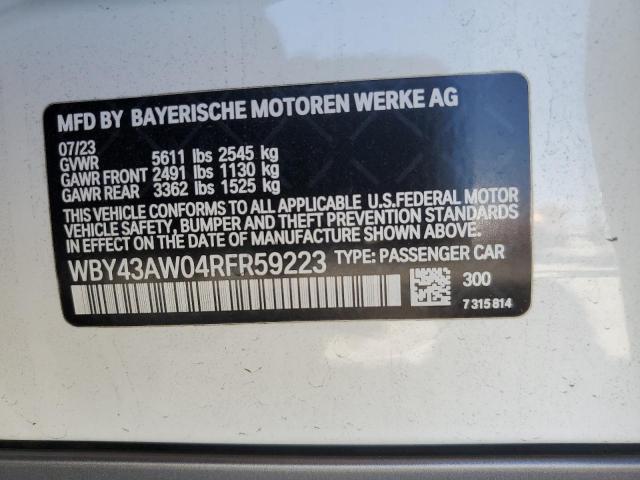2024 BMW I4 EDRIVE WBY43AW04RFR59223