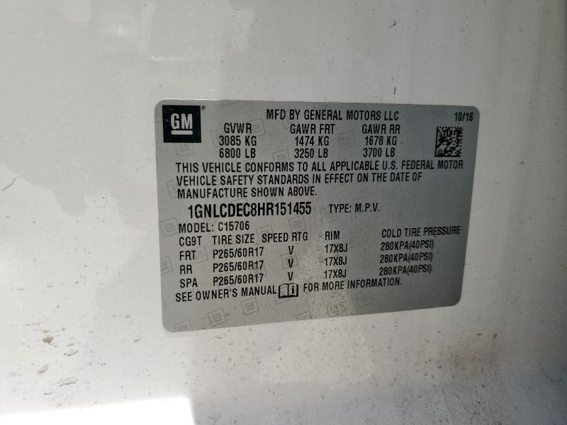 2017 CHEVROLET TAHOE POLI 1GNLCDEC8HR151455