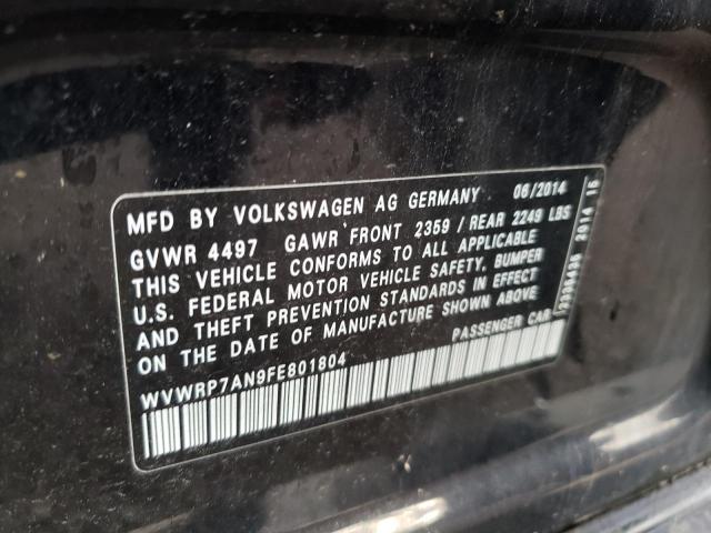 2015 VOLKSWAGEN CC EXECUTI WVWRP7AN9FE801804