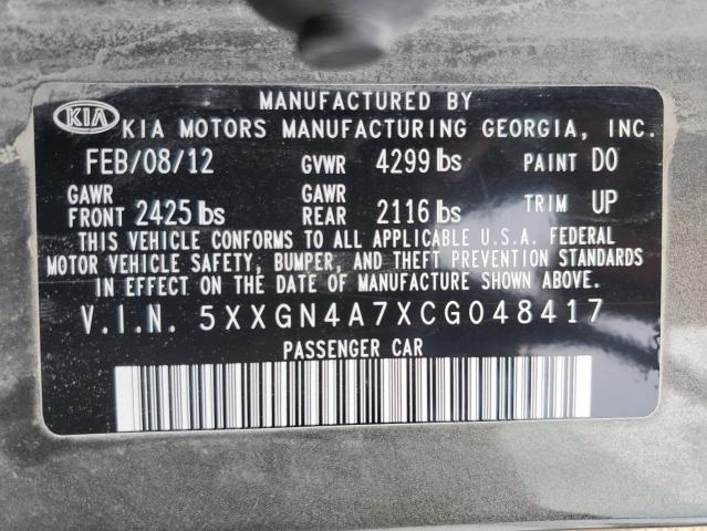 5XXGN4A7XCG048417 2012 KIA OPTIMA